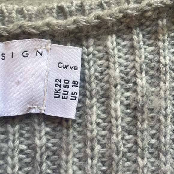 ASOS design gray open front cardigan size us18 - Picture 5 of 8